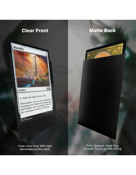 Mangas de cartas Katomula 300CT negras 66x91mm mate