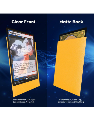 Mangas de cartas Katomula 300CT amarillas texturizadas