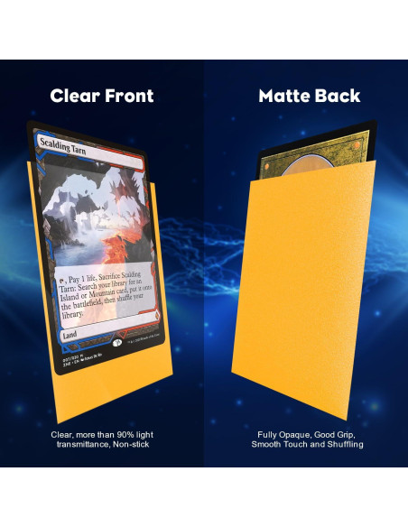 Mangas de cartas Katomula 300CT amarillas texturizadas