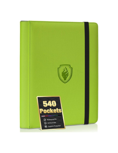 Carpeta de Cartas Fabmaker 540 Bolsillos Verde Resistente