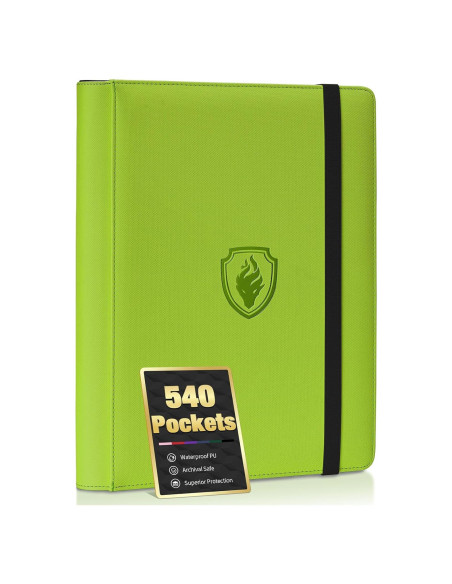 Carpeta de Cartas Fabmaker 540 Bolsillos Verde Resistente