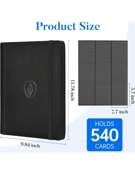 Carpeta de Cartas Fabmaker 540 Bolsillos Verde Resistente