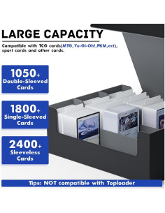 Caja de Almacenamiento de Cartas ZLCA 1800+ Cartas Negra 2