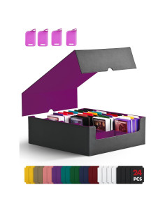 Caja de Almacenamiento de Cartas ZLCA 3000+ Cartas Negra/Púrpura