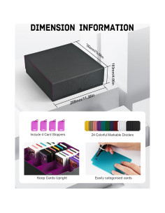 Caja de Almacenamiento de Cartas ZLCA 3000+ Cartas Negra/Púrpura 2