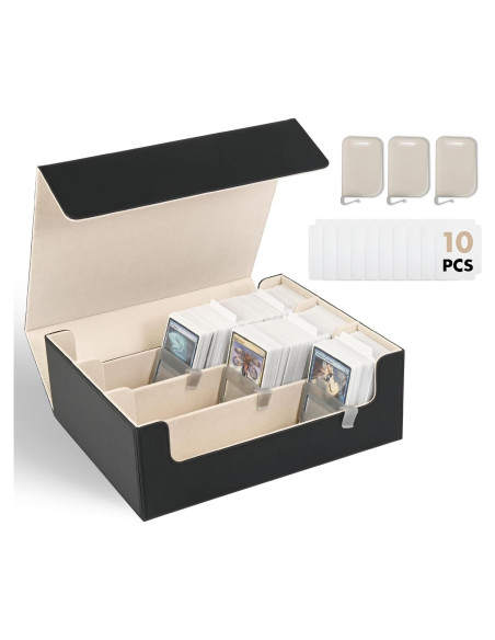 Caja de Almacenamiento de Cartas ZLCA para TCG 1800+ Negro/Dorado