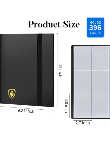 Carpeta de Cartas Fabmaker 396 Bolsillos Negra - Almacenamiento Seguro Carpeta de Cartas Fabmaker 396 Bolsillos Negra - Almacenamiento Seguro