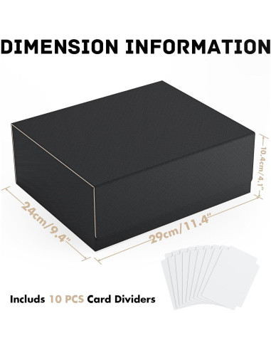 Caja de Almacenamiento de Cartas ZLCA para TCG 1800+ Negro/Dorado