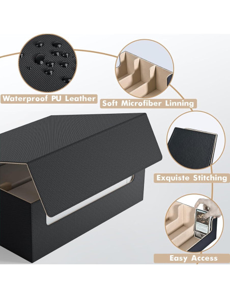 Caja de Almacenamiento de Cartas ZLCA para TCG 1800+ Negro/Dorado