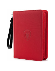 Carpeta de Tarjetas Fabmaker 4 Bolsillos 320 Tarjetas Rojo