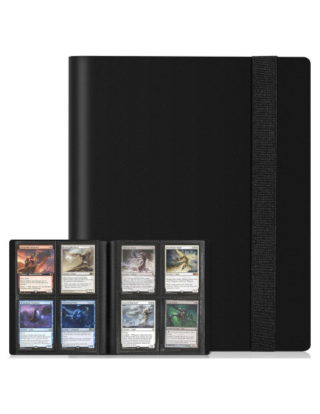 Carpeta de Tarjetas TiopLior 4 Bolsillos 160 Tarjetas Negra