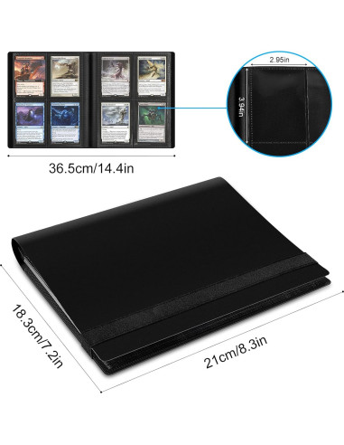 Carpeta de Tarjetas TiopLior 4 Bolsillos 160 Tarjetas Negra