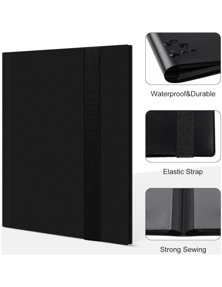 Carpeta de Tarjetas TiopLior 4 Bolsillos 160 Tarjetas Negra