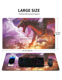 Tapete de Juego MTG Cyaboyibo Dragón 60x35 cm con Zonas 2