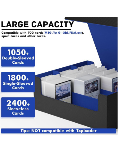 Caja de Almacenamiento de Cartas ZLCA 1800+ Negro y Azul