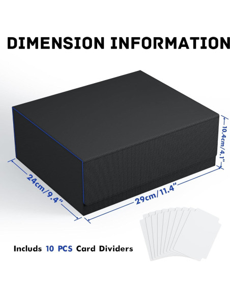 Caja de Almacenamiento de Cartas ZLCA 1800+ Negro y Azul