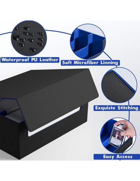 Caja de Almacenamiento de Cartas ZLCA 1800+ Negro y Azul