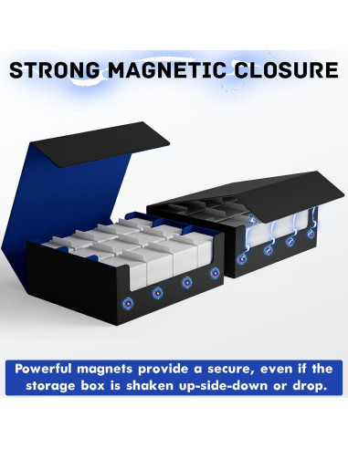 Caja de Almacenamiento de Cartas ZLCA 1800+ Negro y Azul