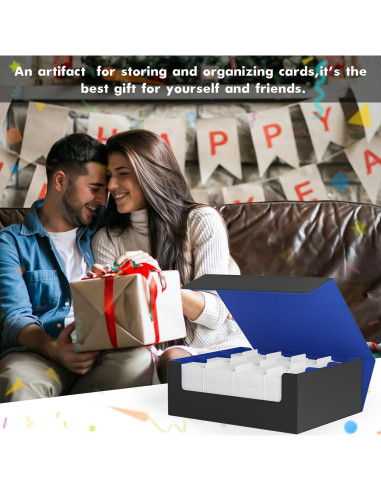 Caja de Almacenamiento de Cartas ZLCA 1800+ Negro y Azul