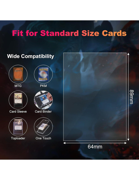 600 Fundas de Cartas Transparentes Proijeut 64x89mm 60 Micrones
