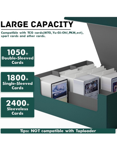 Caja de Almacenamiento de Cartas ZLCA Triple 1800+ Verde