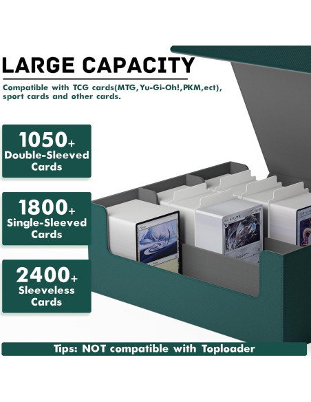 Caja de Almacenamiento de Cartas ZLCA Triple 1800+ Verde