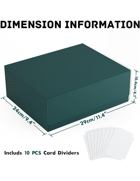 Caja de Almacenamiento de Cartas ZLCA Triple 1800+ Verde