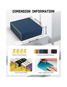 Caja de Almacenamiento de Cartas ZLCA 3000+ Cartas Azul Amarillo 2