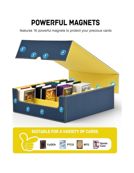 Caja de Almacenamiento de Cartas ZLCA 3000+ Cartas Azul Amarillo