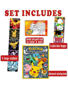 Conjunto de Colorear Pokemon Avanzado - Libro y Stickers 2