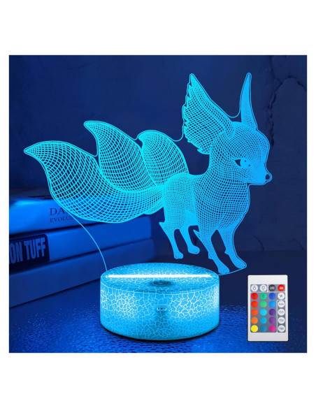 Lámpara 3D Lampeez Zorro - 16 Colores con Control Remoto