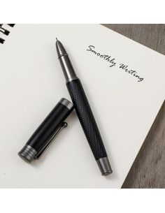 Juego de Pluma Fuente TIESOME Metal con 6 Cartuchos Tinta Negra 2