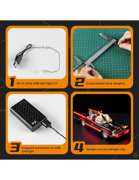 Kit de Iluminación LED LIGHTAILING para Lego 76328 Batmobile