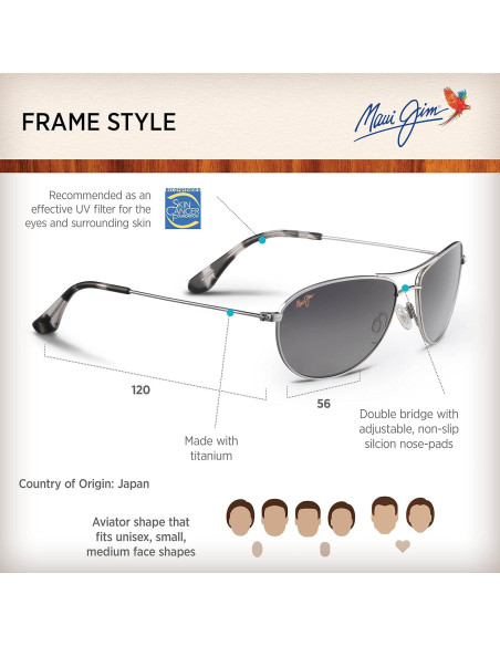 Gafas de sol Maui Jim Baby Beach Polarizadas Plata/Gris