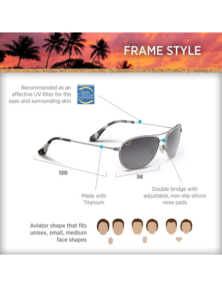 Gafas de sol Maui Jim Baby Beach Polarizadas Plata/Gris
