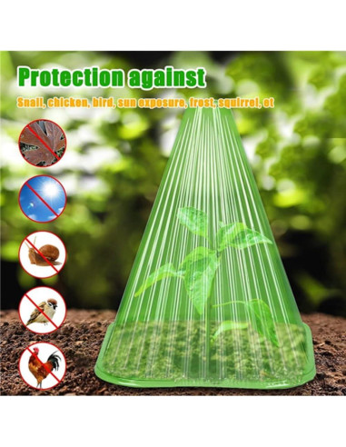 20 Piezas Campanas de Jardín Reutilizables Rex 22cm PVC