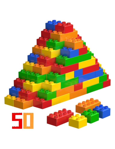 Bloques de Construcción WYSWYG 50 Piezas para Niños 3-5 Años