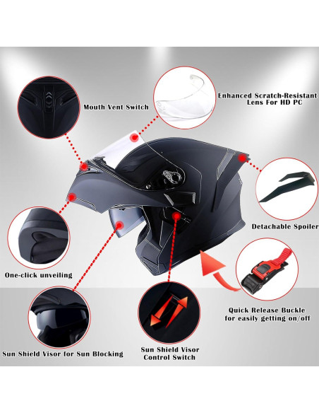 Casco Modular 1Storm HB89 Negro Mate L 57-58 CM Casco Modular 1Storm HB89 Negro Mate L 57-58 CM