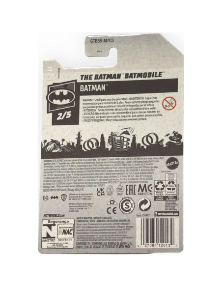 Hot Wheels Batimóvil Batman 1:64 Cromo Mattel Hot Wheels Batimóvil Batman 1:64 Cromo Mattel