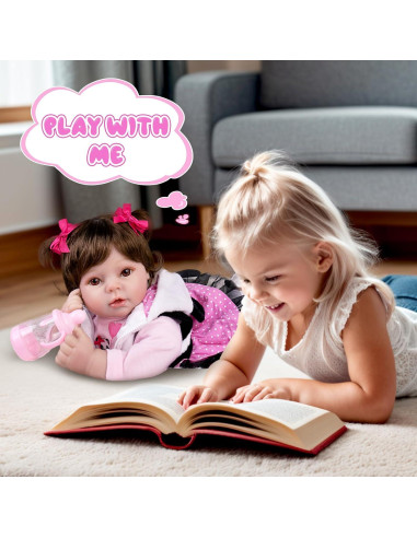 Muñeca Aori Reborn Bebé Realista 55.88 cm con Accesorios