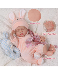 Muñeca Reborn Realista BABESIDE 30.48 cm con Accesorios 2