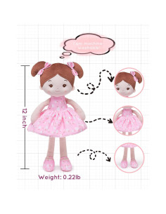 Muñeca de Trapo FloraBelle Rosa 30cm para Bebés 2