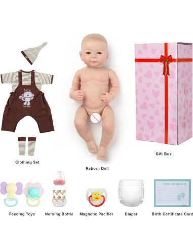 Muñeca de bebé renacida Kdudgso 50.8 cm con accesorios