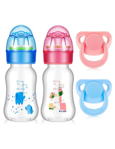 Accesorios para Muñecas Reborn Jexine 4 Piezas Chupetes y Botellas