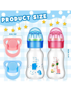 Accesorios para Muñecas Reborn Jexine 4 Piezas Chupetes y Botellas 2
