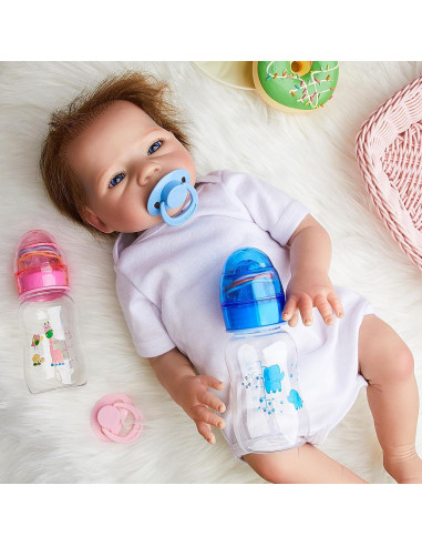 Accesorios para Muñecas Reborn Jexine 4 Piezas Chupetes y Botellas