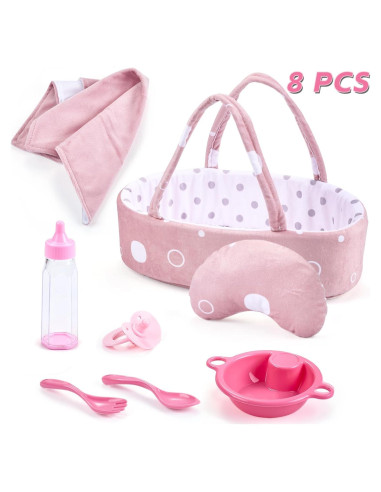 Juego de Accesorios para Muñecas Enjoyin 8 Piezas Cuna 30.48 cm
