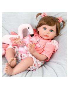 Muñeca Aori Reborn Bebé Niña 55.88 cm Realista con Accesorios