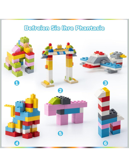 Bloques de Construcción WYSWYG 1200 Piezas 12 Colores