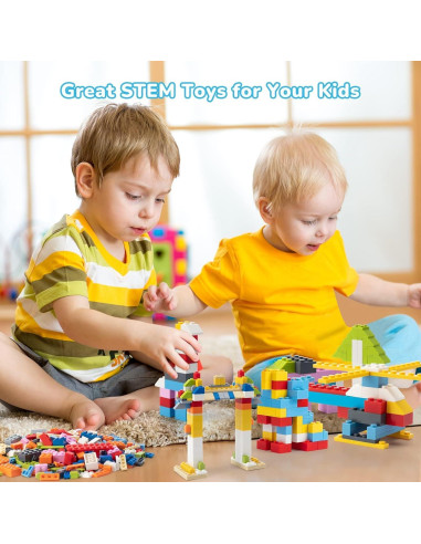 Bloques de Construcción WYSWYG 1200 Piezas 12 Colores